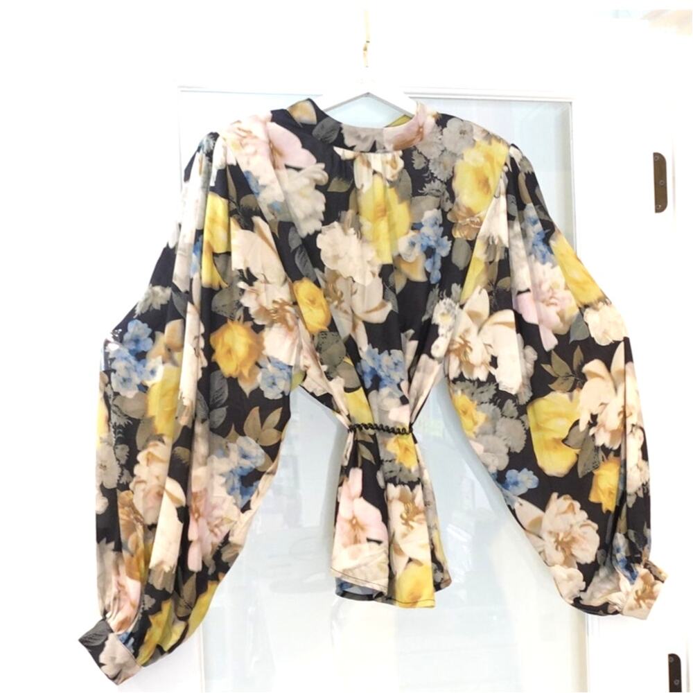 Flying Tomato Floral Blouse with Balloon Sleeves